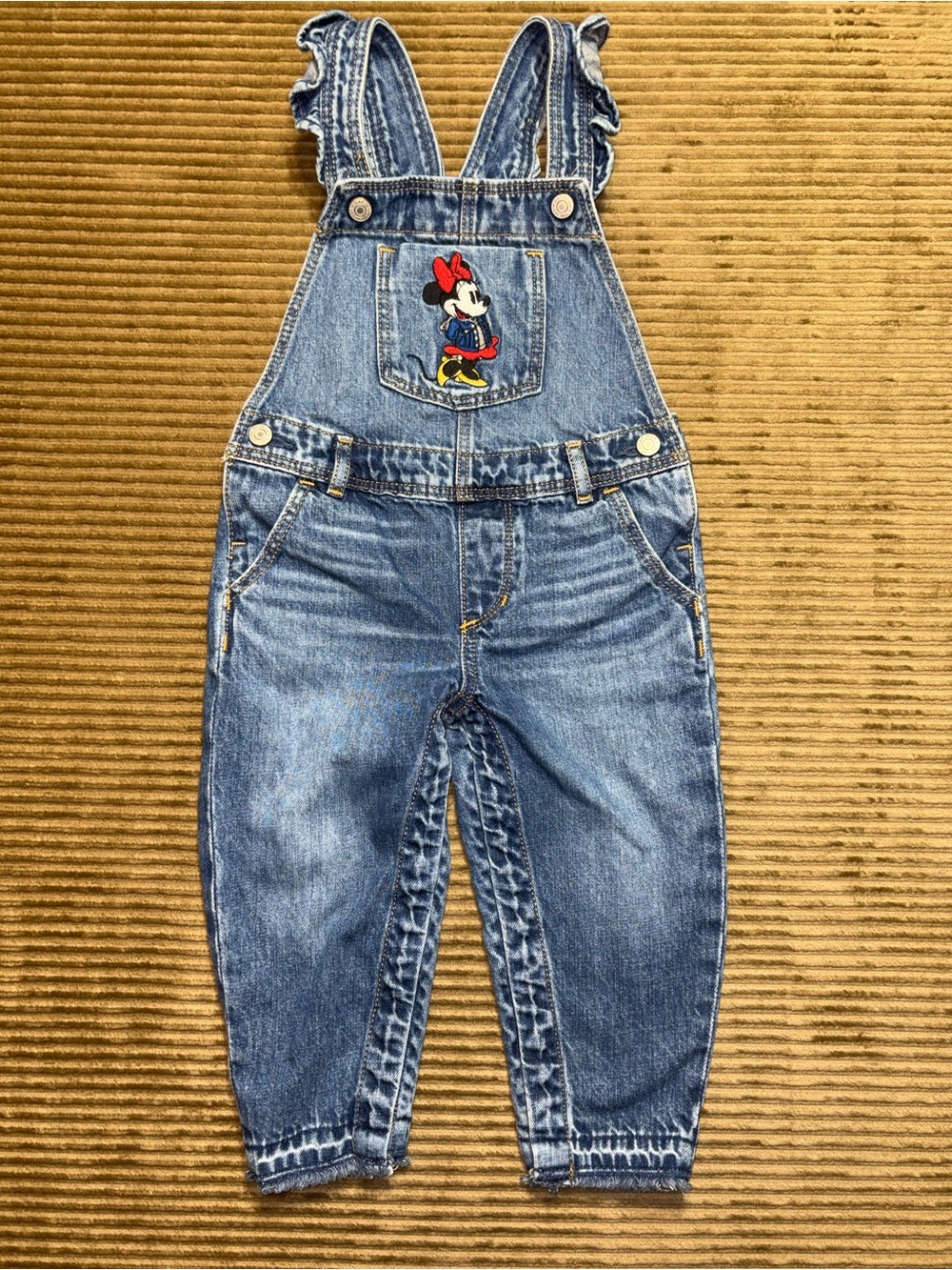 GAP Denim Overalls with Minnie Mouse Patch - Blue
